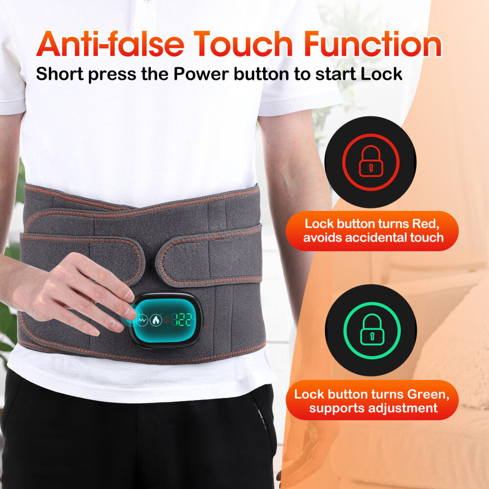 Red Light Therapy Massage Belt with Vibration for Lower Back Pain Relief