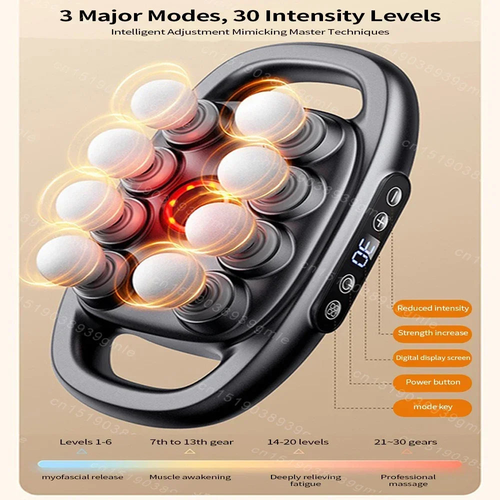 8 Heads Fascial Massage Gun Vibration Massager Deep Tissue Massage Fascia Gun Shoulder Neck Back Muscle Massager Personal Massag