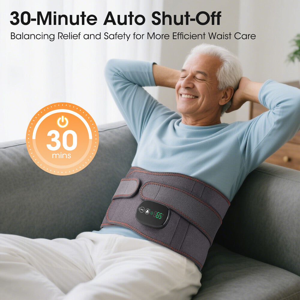 Red Light Therapy Massage Belt with Vibration for Lower Back Pain Relief