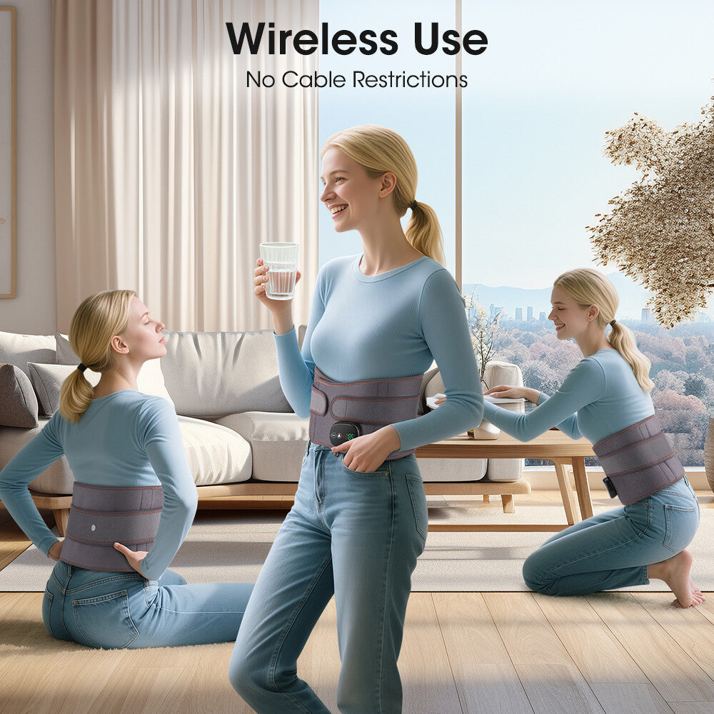 Red Light Therapy Massage Belt with Vibration for Lower Back Pain Relief