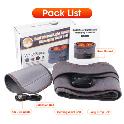 Red Light Therapy Massage Belt with Vibration for Lower Back Pain Relief