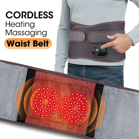 Red Light Therapy Massage Belt with Vibration for Lower Back Pain Relief