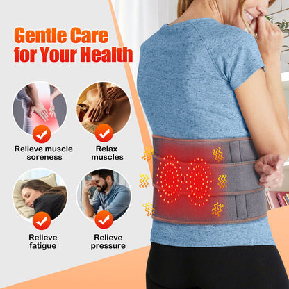 Red Light Therapy Massage Belt with Vibration for Lower Back Pain Relief