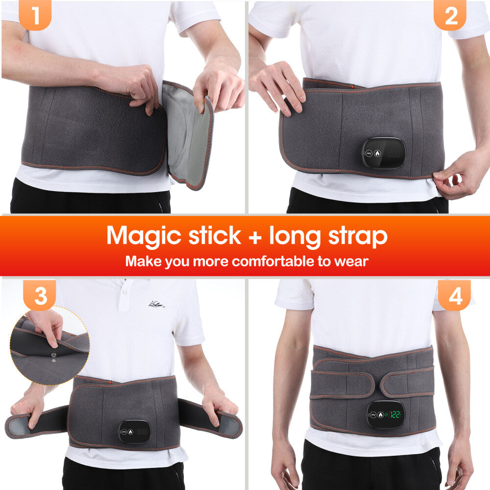 Red Light Therapy Massage Belt with Vibration for Lower Back Pain Relief