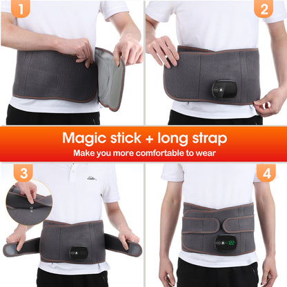 Red Light Therapy Massage Belt with Vibration for Lower Back Pain Relief