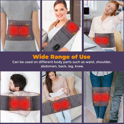 Red Light Therapy Massage Belt with Vibration for Lower Back Pain Relief