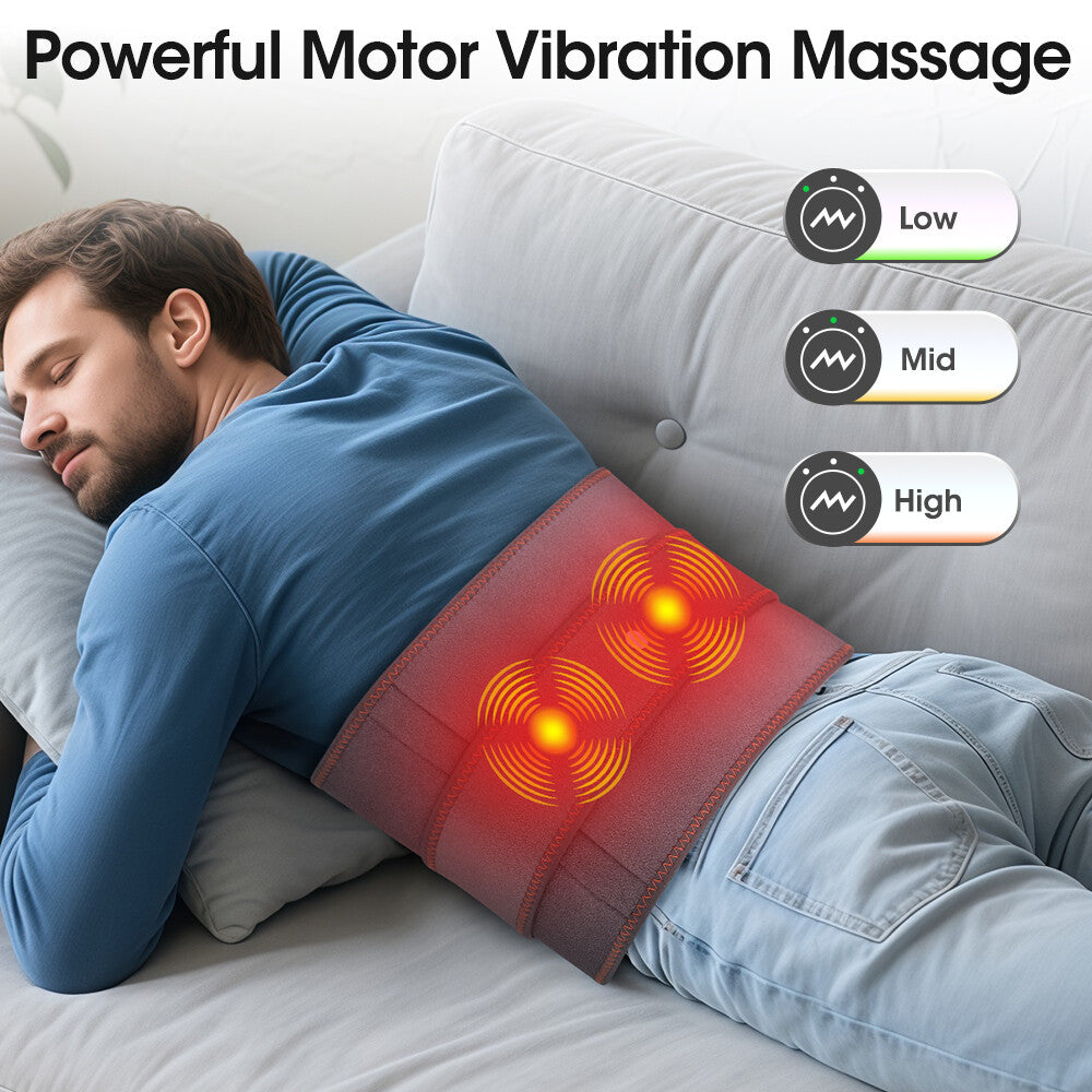 Red Light Therapy Massage Belt with Vibration for Lower Back Pain Relief
